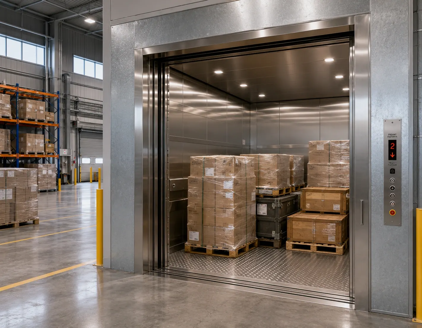 Freight elevator installation for heavy goods movement in Delhi NCR
