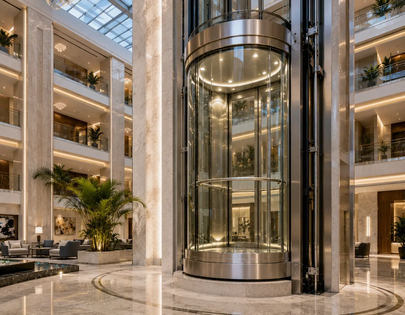 Panoramic capsule elevator installation in Delhi NCR by MB Elevator