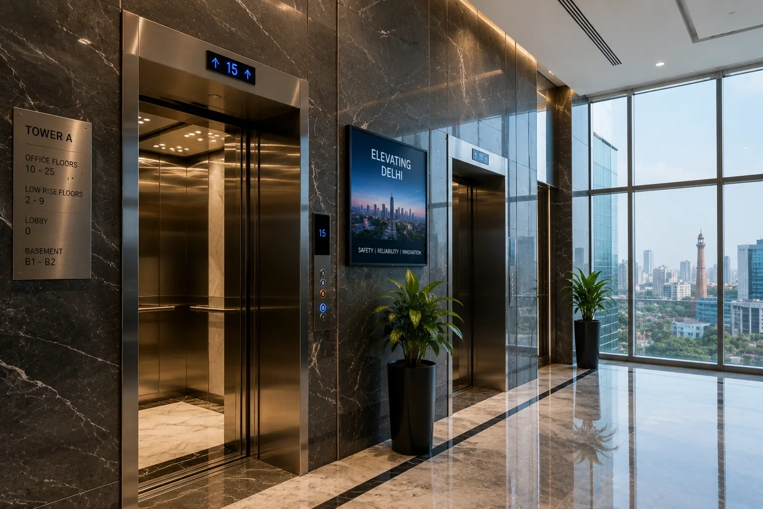 Commercial vertical transportation project reference for escalator planning in Delhi NCR