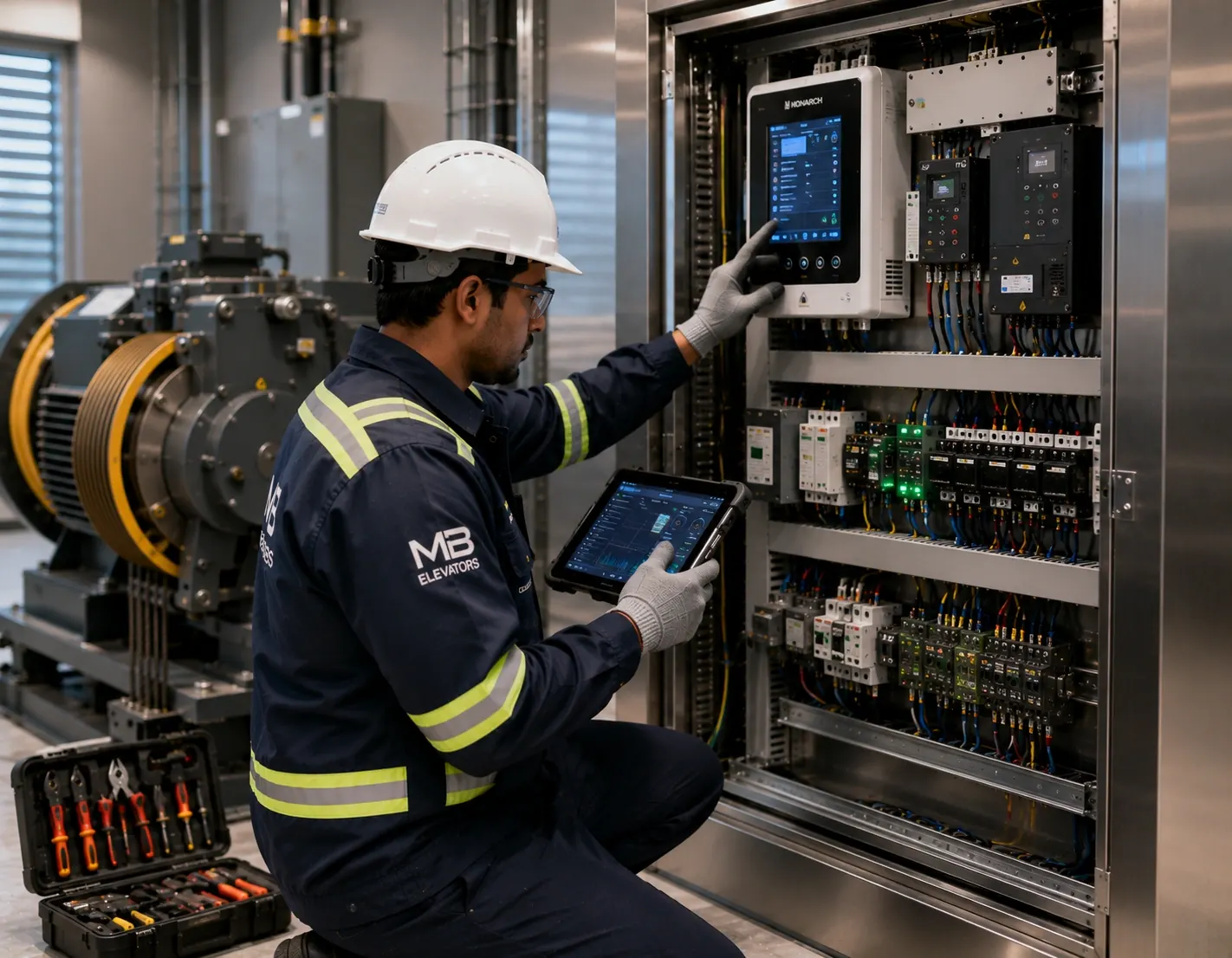 Elevator modernization services for cabin controller and door upgrades in Delhi NCR