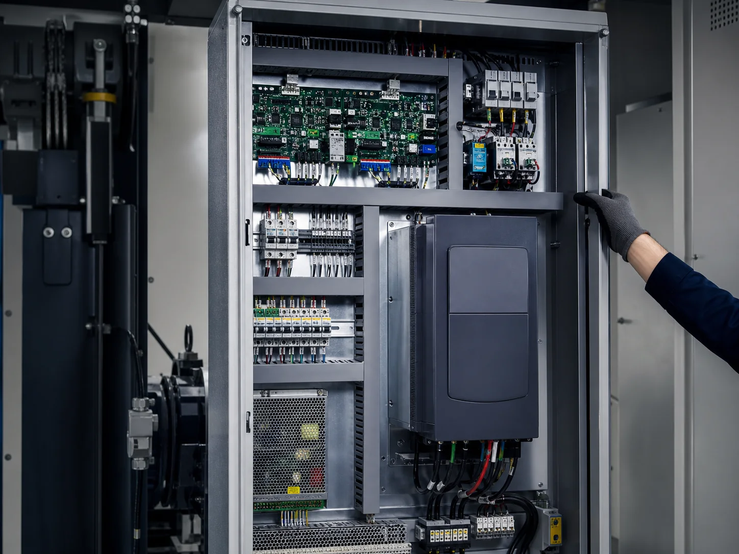 Elevator control panel and VVVF drive cabinet