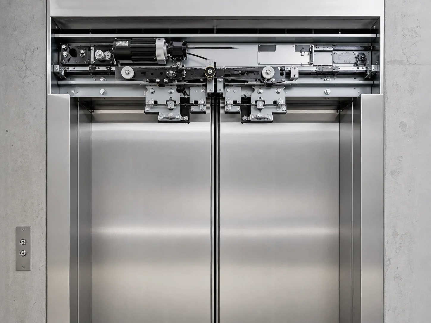 Automatic elevator door system with operator