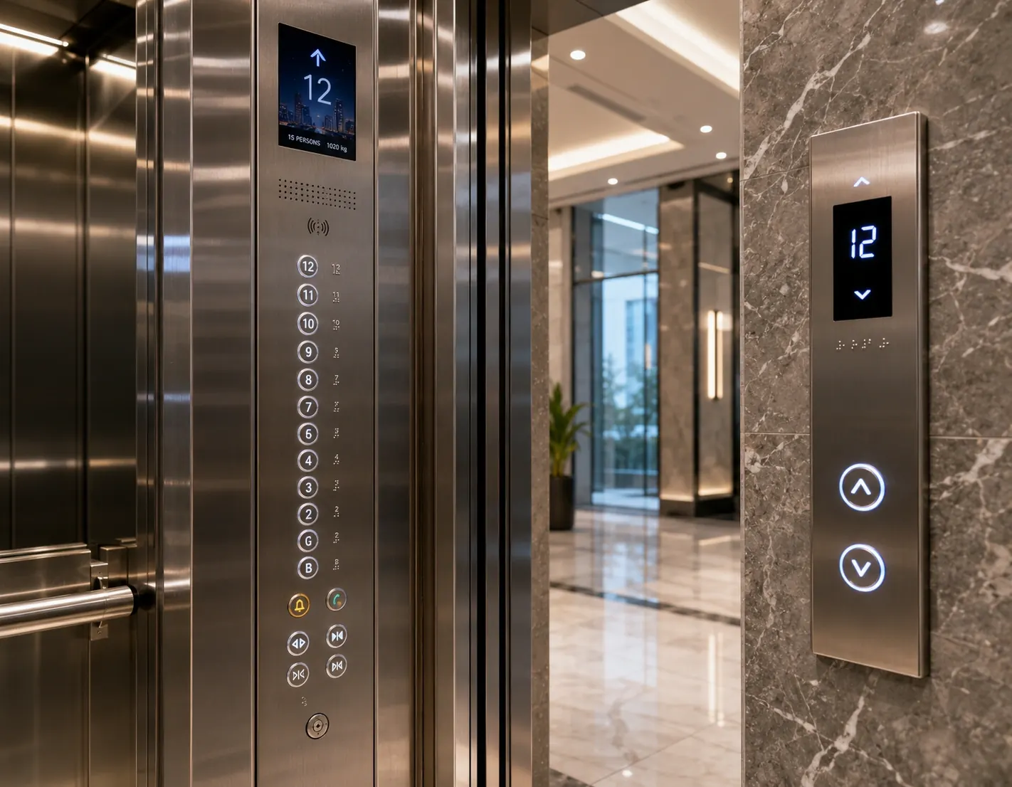 Elevator COP and LOP panels for lift control upgrades in Delhi NCR